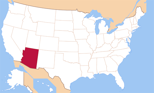 Карта штата Аризона