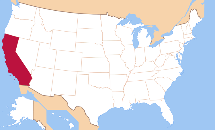 Карта Штата Калифорния