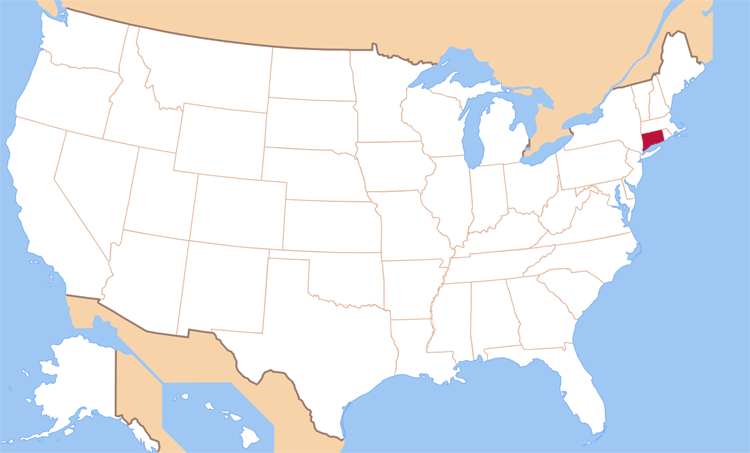 Карта штата Коннектикут