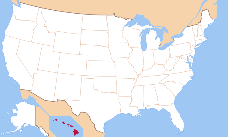 Карта штата Гавайи