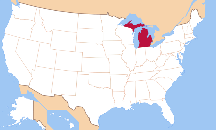 Карта штата Мичиган