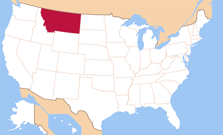 Карта штата Монтана