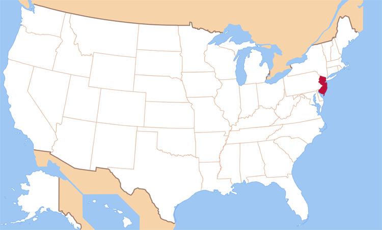 Карта штата Нью-Джерси