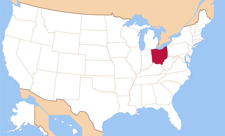 Карта штата Огайо