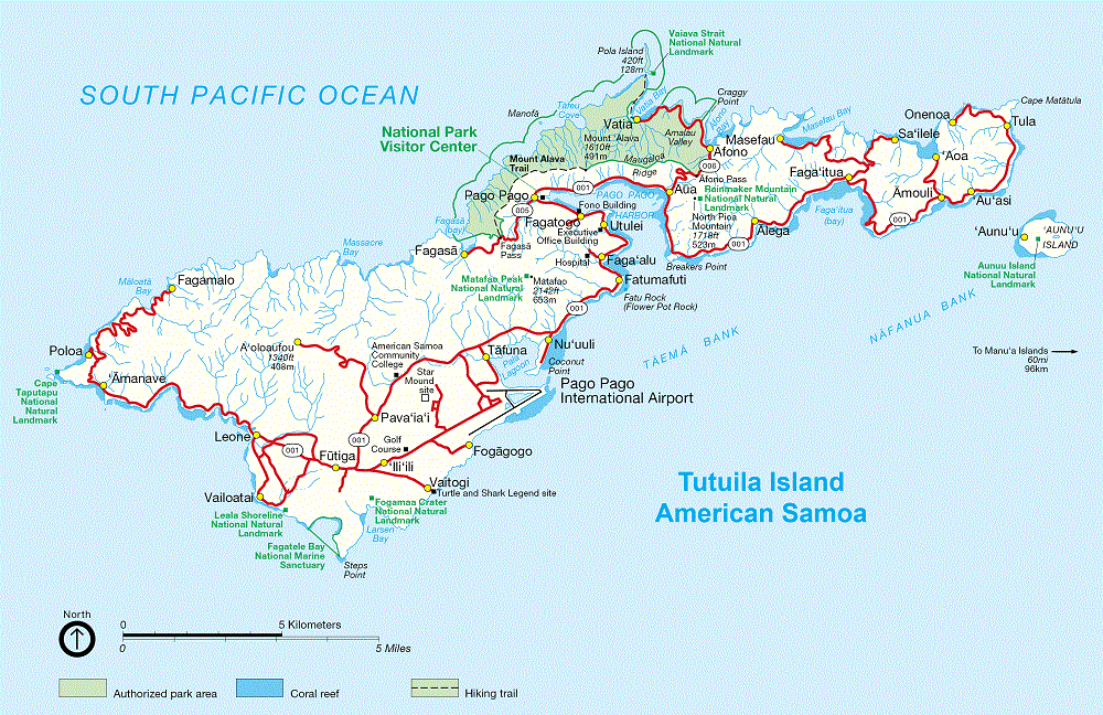 Карта Американское Самоа