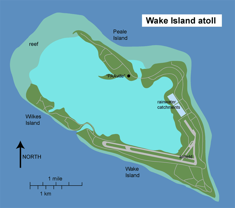 Карта атолла Уэйк