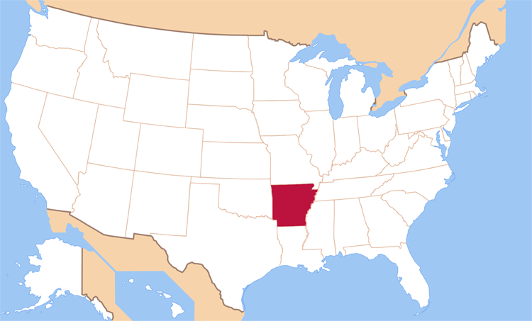 Карта штата Арканзас