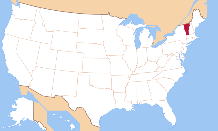 Карта штата Вермонт