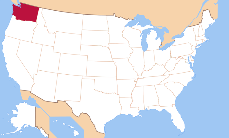 Карта штата Вашингтон