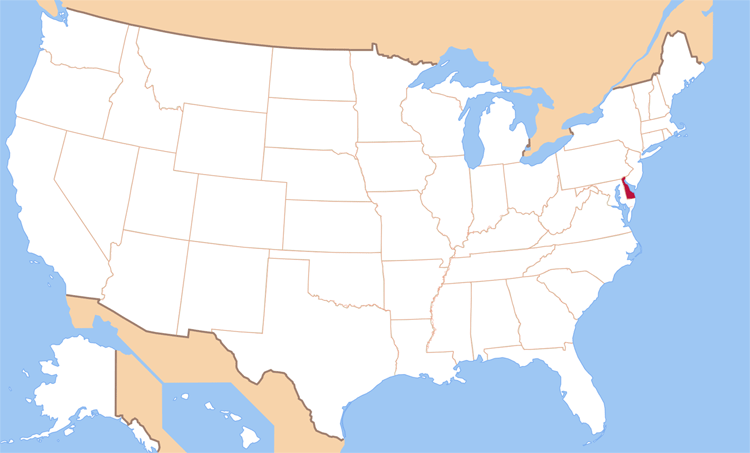 Карта штата Делавэр