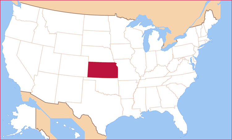 Карта штата Канзас
