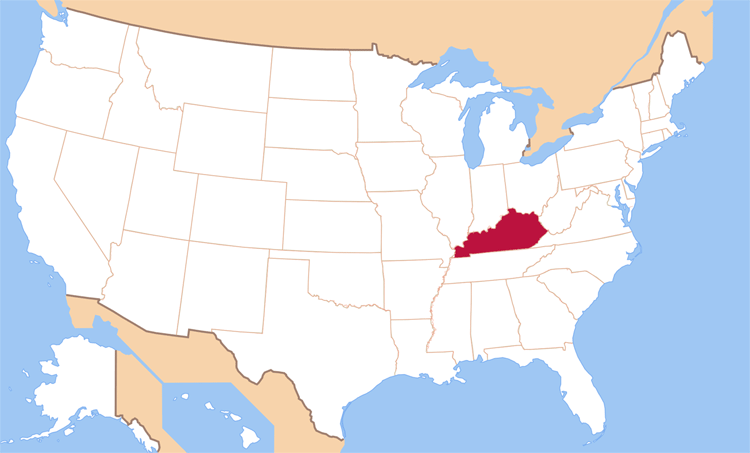 Карта Штата Кентукки
