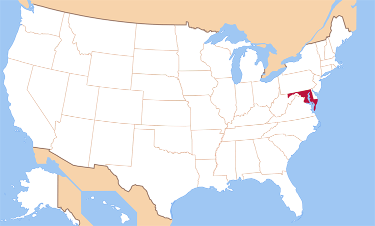 Карта штата Мэриленд