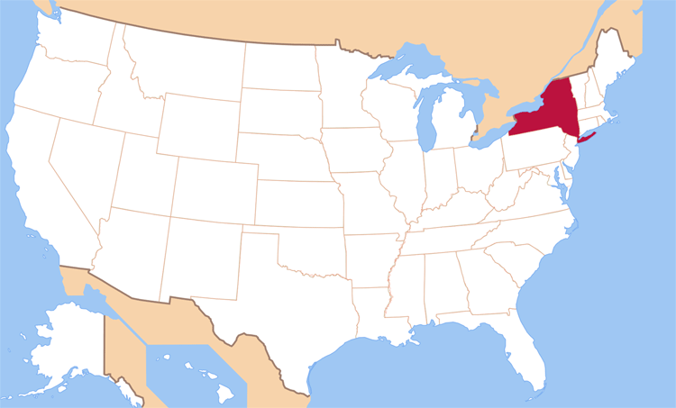 Карта штата Нью-Йорк