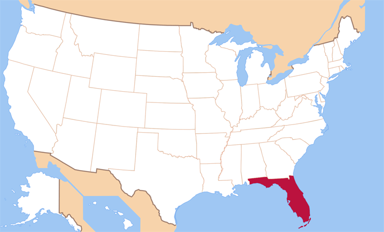 Карта штата Флорида